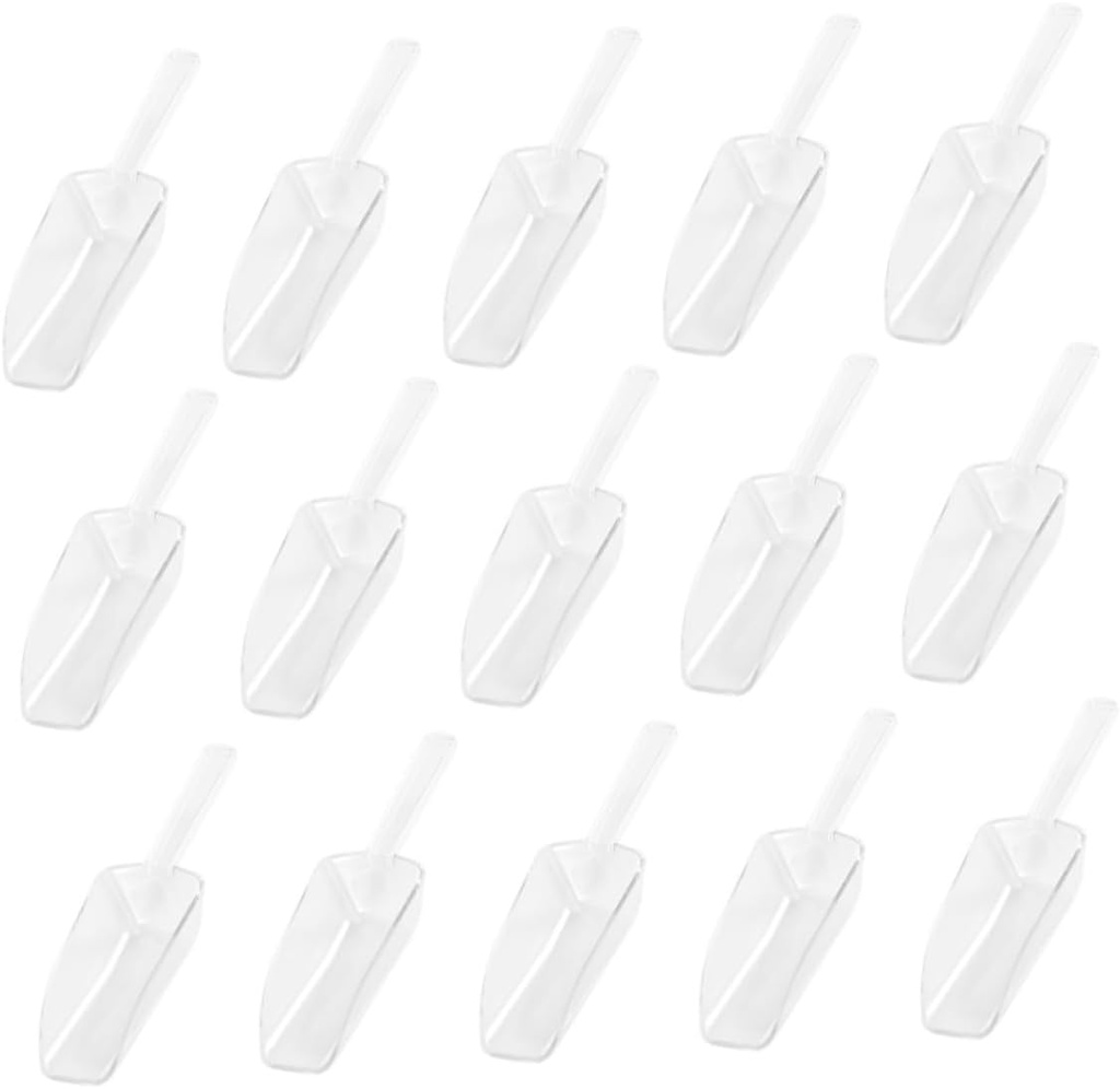 LIFKOME 15pcs Plastic Flour Scoops Mini Food Shovel for Ice Cream Tea Multi-purpose Scoops