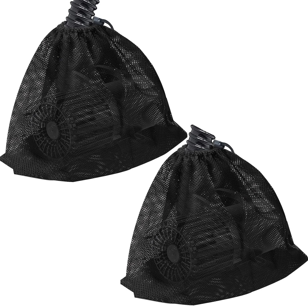 2 Pcs 12.2" x 15.9" Pump Barrier Bag, Pond Pump Filter Bag, Black Media Bag Large Pump Mesh Bag for Outdoor Water Ponds Filters (2Pcs-12.2"x 15.9")