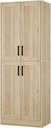 Storage Cabinet, Kitchen Cabinet with Doors & Shelf, Tall Storage Cabinet for Bathroom, Living Room, Entryway,Natural