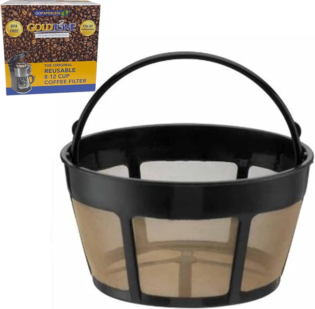 GOLDTONE Brand Reusable 8-12 Cup Basket Coffee Filter fits Cuisinart Coffee Makers and Brewers. Replaces your GTF-B Cuisinart Reusable Basket Coffee Filter - BPA Free (1)
