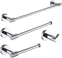 4-Piece Bathroom Hardware Set - Includes 24" Towel Bar, Hand Towel Bar, Toilet Paper Holder & Robe Hooks, 304 Stainless Steel & Chrome Finish, Stylish Knurled Design for Modern Bathroom