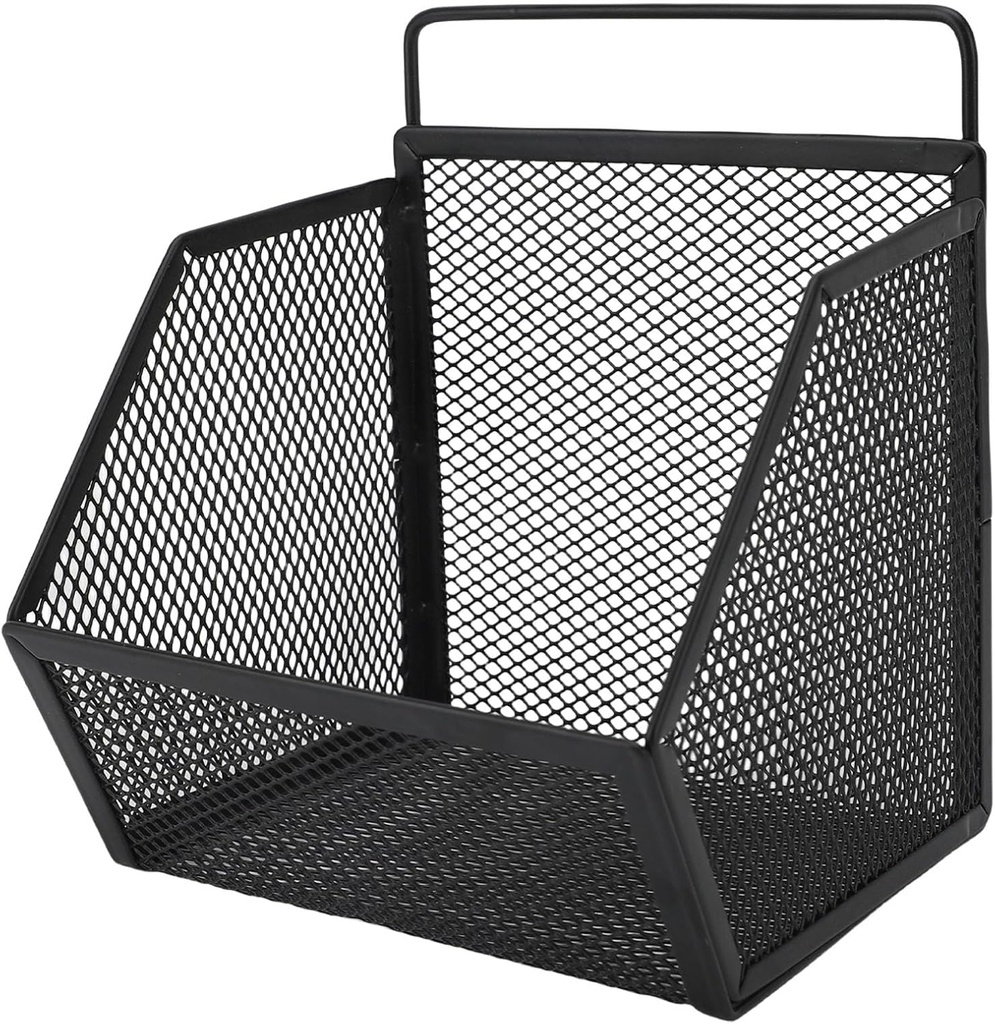 Hanging Wire Basket, Wall Mount Metal Small Wire Storage Basket for Organizing, Open Design, Versatile Organization for Kitchen Bedroom Bathroom, for Plants Pantry (Black)