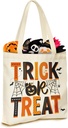 Halloween Tote Bag - Cute Reusable Canvas Bags for Kids Boys Girls Double-sided Print Totebags for Trick or Treat