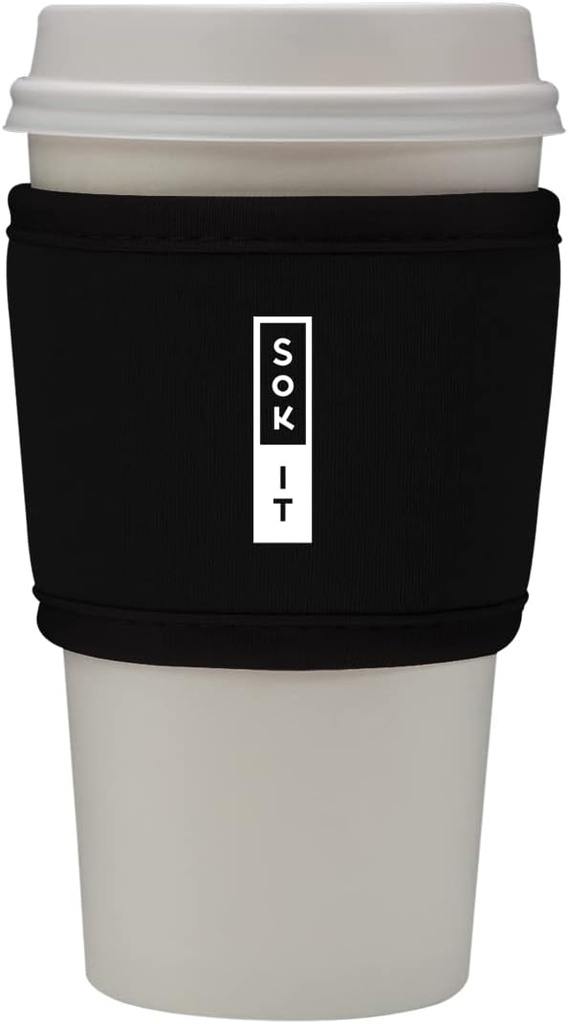 Sok It HotSok Coffee & Tea Reusable Insulated Neoprene Cup Sleeve (Black)