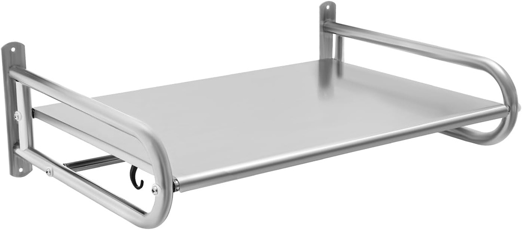 Stainless Steel Wall Shelf, Household Grade Microwave Oven Wall Rack, high Load Bearing countertop, Stationary kit, Multifunctional Storage Rack (Silver)