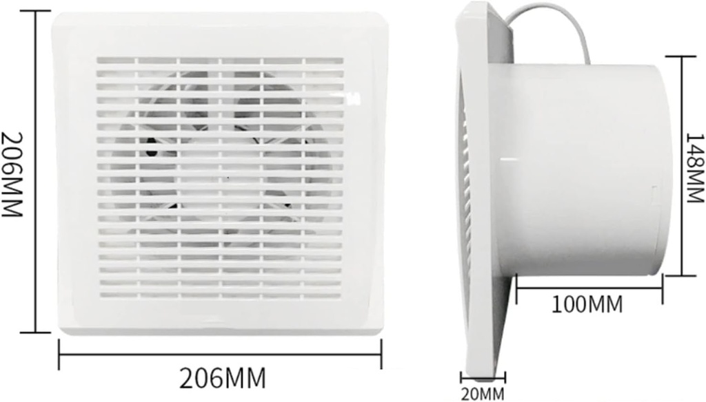 Bathroom Exhaust Fan, Bathroom Fan, Silent Bathroom Exhaust Fan Ventilation Powerful Fan Kitchen Toilet Window Ventilation Fan