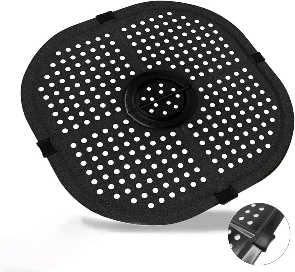 Air Fryer Grill Pan Replacement for COROSI 5QT Instant Dreo Air Fryers, 9.1IN Square Nonstick Air Fryer Replacement Parts Grill Pan, Crisper Plate for Gourmia Chefman Air Fryer, Dishwasher Safe