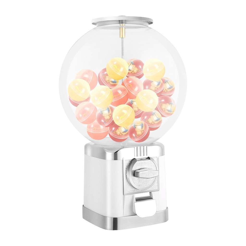 Candy Gumball Vending Machine Toy Vending Machine Dispenser, Capsule Machine Candy Machine Dispenser for Business, Mini Vending Machine for $1 Only(White)