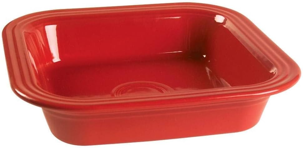 Fiesta® Square Baker (9" x 9") – Durable Ceramic, Lead-Free, Dishwasher/Microwave/Oven Safe – Made in USA Dinnerware - Scarlet