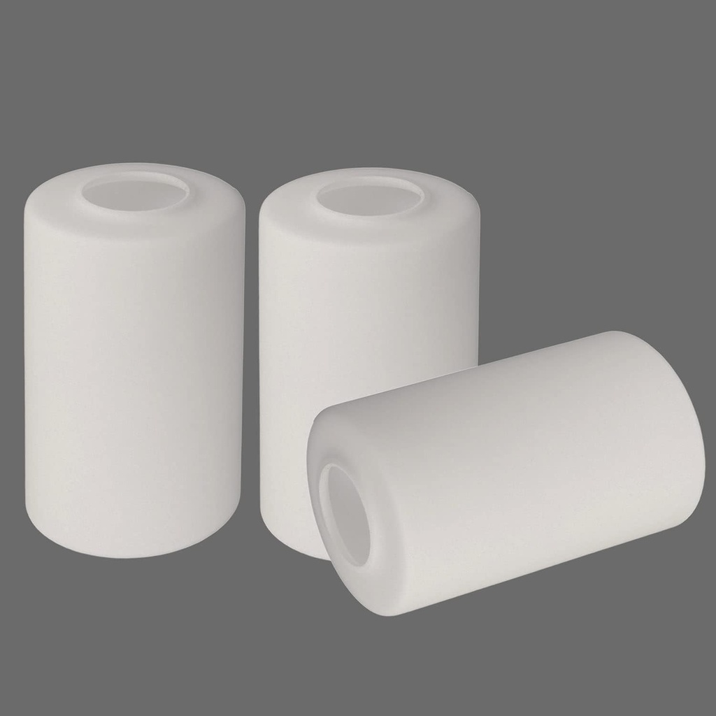 3 Pack Opal White Frosted Glass Shade, Cylinder Light Fixture Replacement Globe or Cover with 1-5/8-Inch Fitter for Chandelier Wall Sconce Pendant Light, G0059