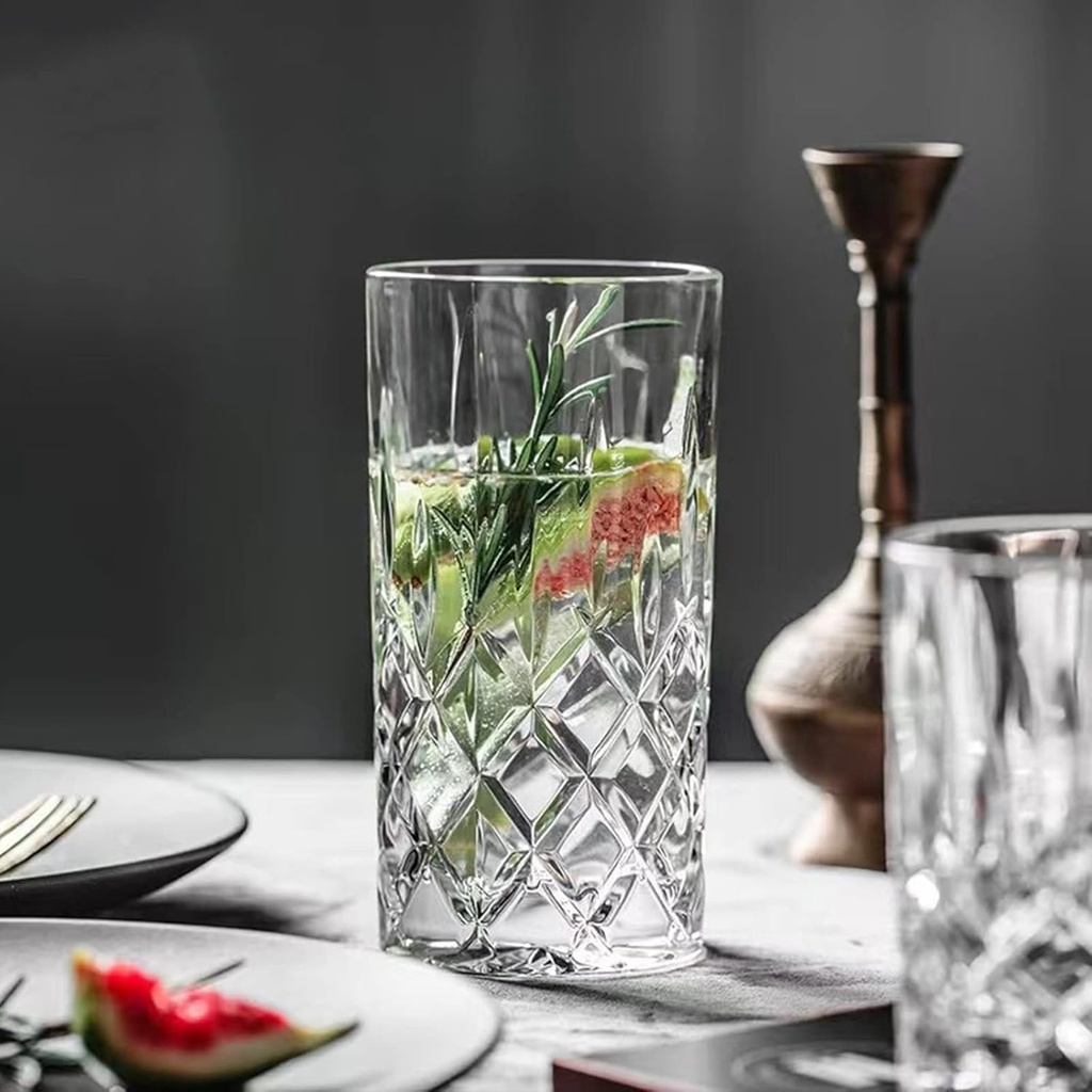 Crystal Mixed Glassware Set of 2 Includes 11oz Old Fashioned, Ideal for Cocktails and Beverages (Set Of 2)