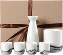 Sake Set Saki Cups Crafts Cup Ceramic Sake Set Japanese Sake Cup Set Sake Set 6-Piece with Warmer Ceramic with Gift Box
