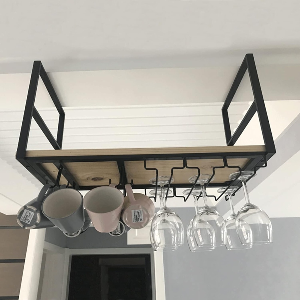 Kitchen Pot Pan Rack Wine Rack, Ceiling Shelf for Bar Cellar Garage Restaurant, Hanging Storage Shelving Wine Glass Holder Cookware Hanger Flower Stand (Size : 100x30x50cm)