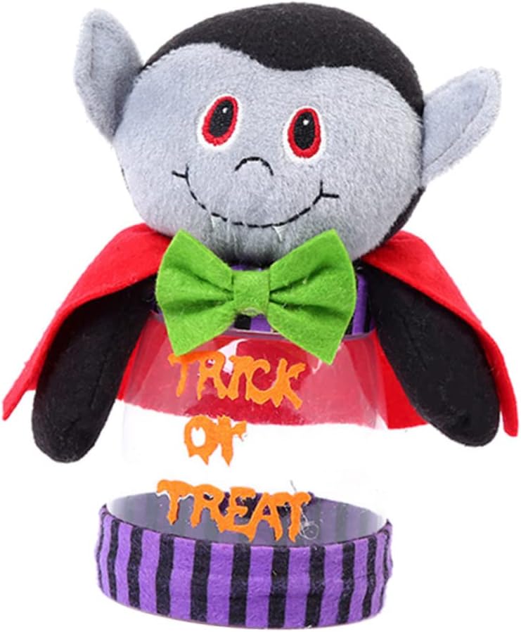 Halloween Plastic Candy Jar Lids Cookie Jars for Biscuits Chocolates Lollipops Decorative Box for Party