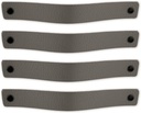 Brute Strength - Leather Drawer Pulls - Gray - 4 pcs - 7-7/8 x 1 inch - Leather Handle - Cabinet Knobs