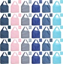 Paterr 30 Pack Mixed Color Reusable Shopping Grocery Bags Foldable Grocery Bags with Handle Kitchen Machine Washable Reusable Bags Heavy Duty Strong Capacity Tote Bag with Pouch for Home, 6 Styles