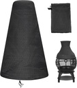 Chiminea Cover Waterproof Protective Cover Patio Furniture Covers, Outdoor Fireplace, Adjustable Drawcord, Black, 59x31x12inch