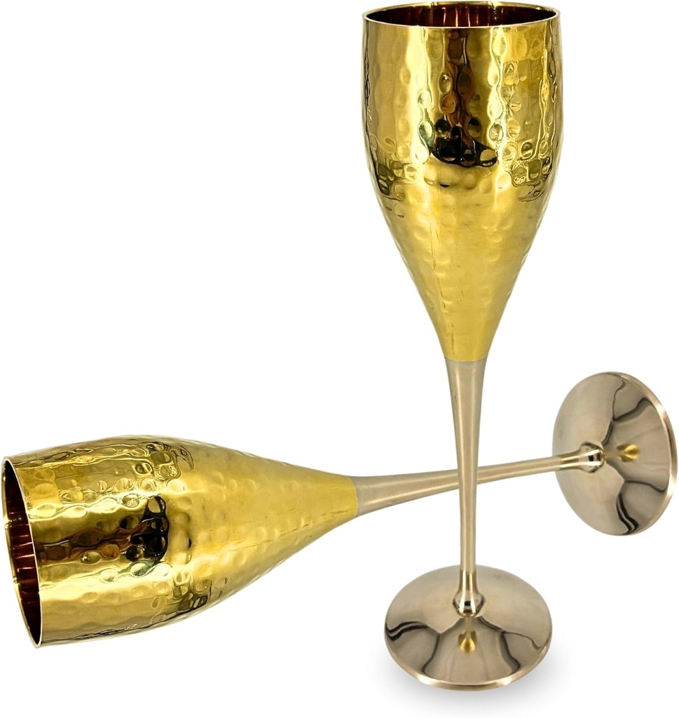 Vintage Brass Chalice Goblet Set for Celebratory Occasions - Exquisite Wine Glasses & Champagne Flutes - Perfect Wedding Anniversary Novelty Gift with Engraved Elegance (Pack of 1)