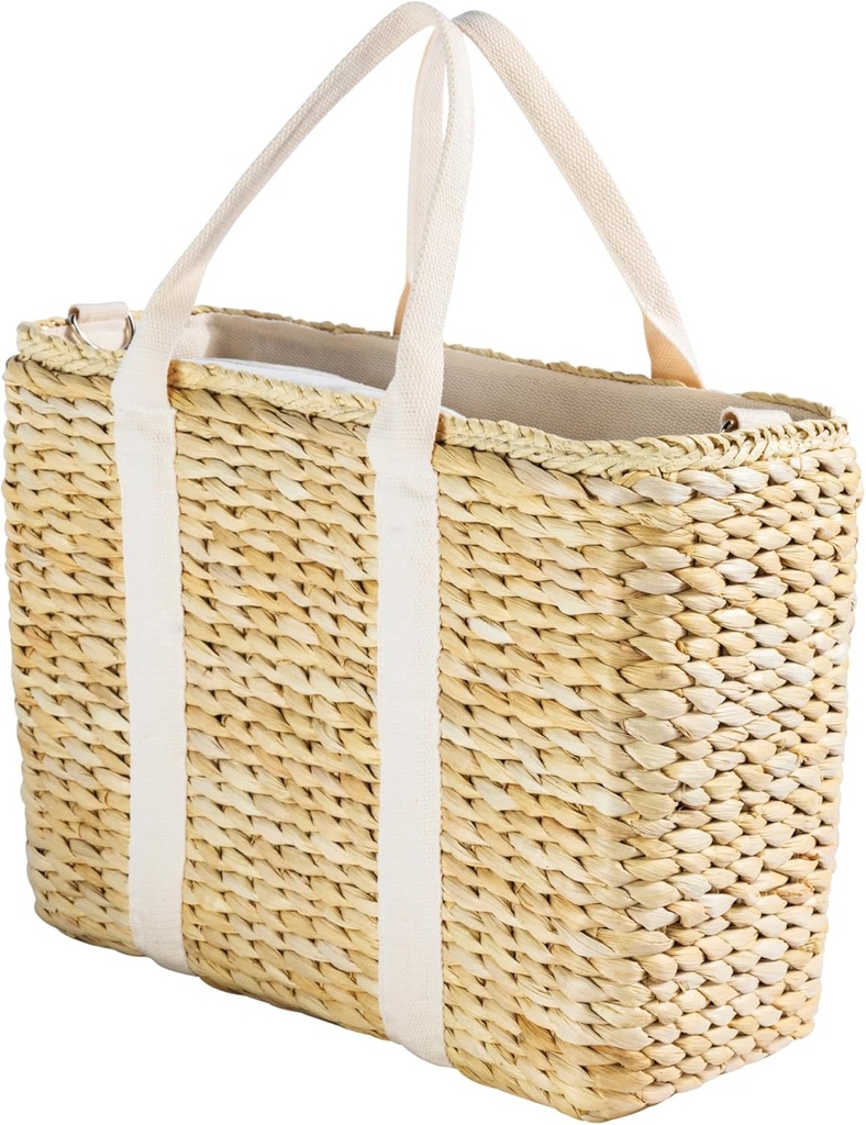 Insulated Beach Cooler Bag, Leak Proof, Premium Quality Corn Husk, Beach Bag, Pool Bag, Tote Bag, Straw, Rattan, Gifts for Women, Picnic Basket, Wedding Gifts, Lunch