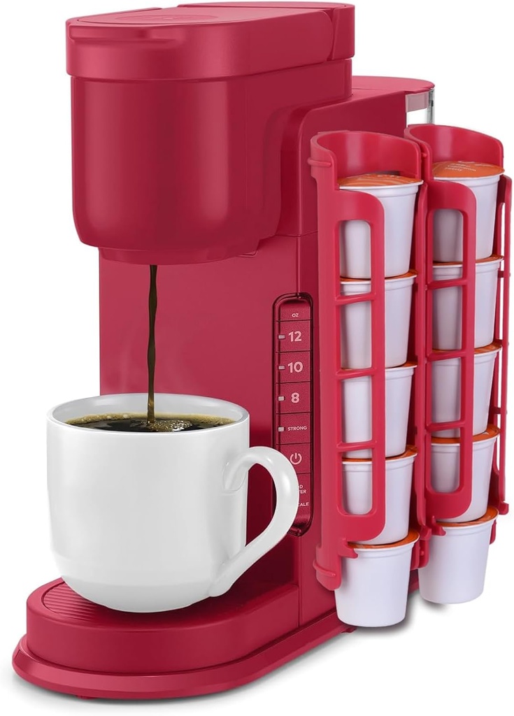 STORAGENIE Coffee Pod Holder for Kerig Kcup, Red Side Mount K Cup Storage, Coffee Pod Organizer, Perfect for Small Counters