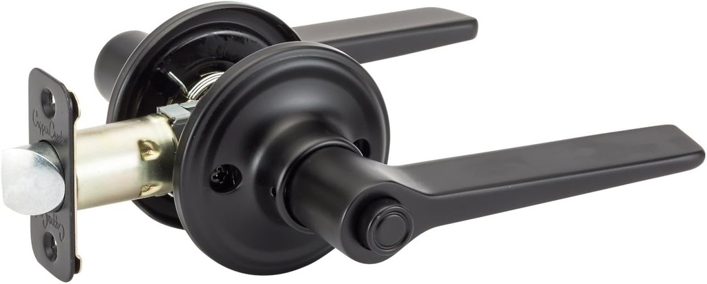 Copper Creek ZL2231BC Zl2231Bc Contemporary Push Button Privacy Zane Non-Handed Lever, Black