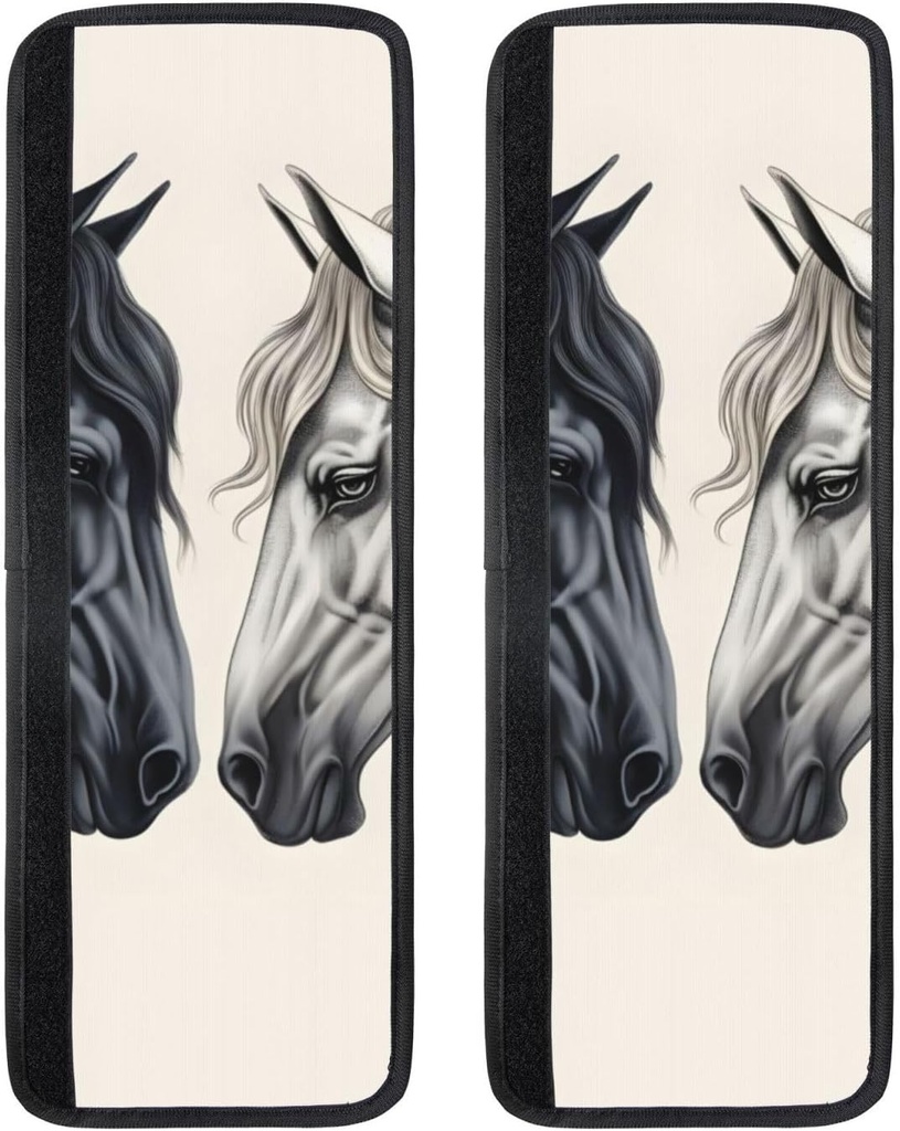 Refrigerator Door Handle Covers Black White Horse Refrigerator Handle Covers Set of 2, Keep Your Kitchen Appliance Clean