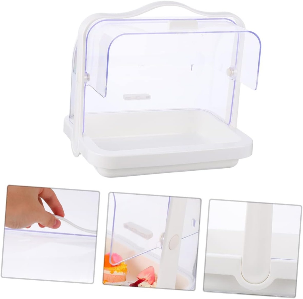 Portable Cake Display Lid Plastic Dessert Carrier Stackable Cake Stand for Parties and Events Dustproof and Easy to Clean