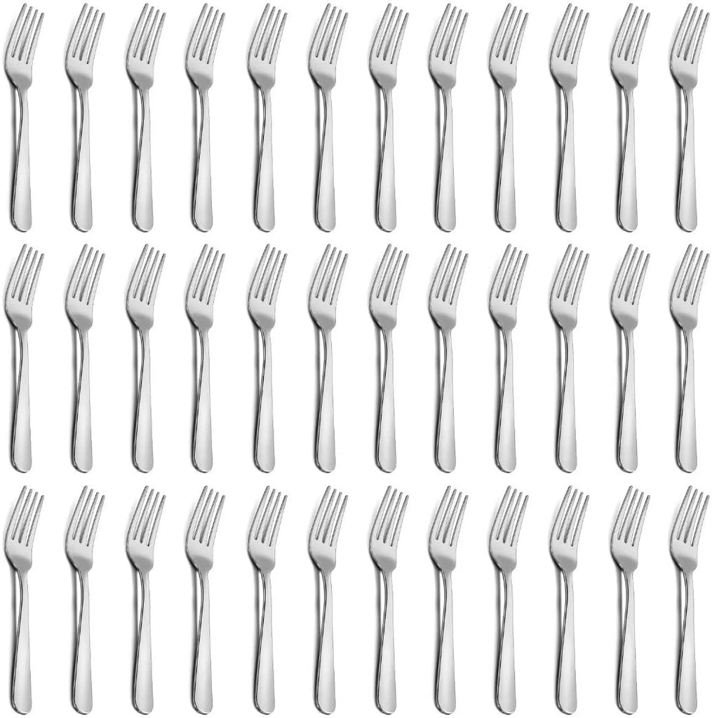 36-Piece Dinner Forks Set, Funnydin 7.1 Inches Stainless Steel Forks Silverware, Durable Table Forks Set, Use for Home, Kitchen and Restaurant - Mirror Polished, Dishwasher Safe