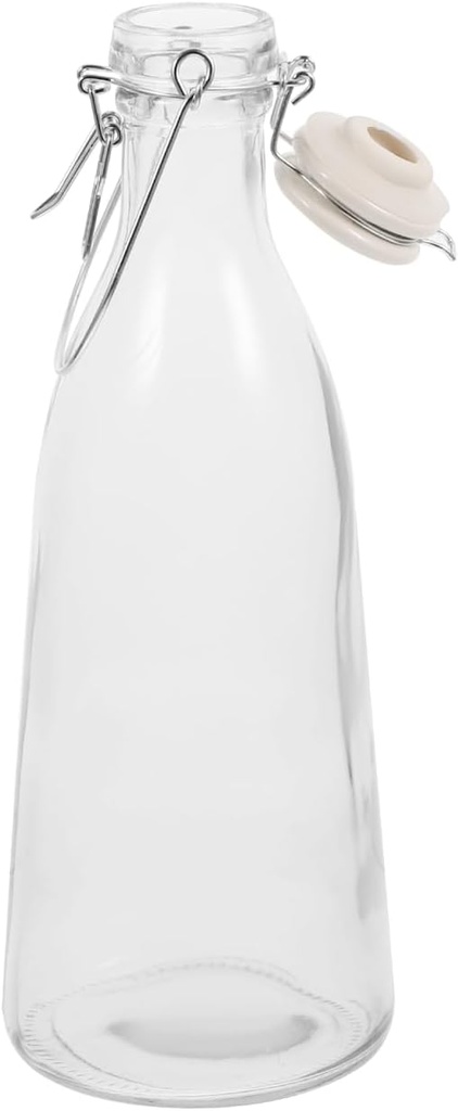 IMIKEYA Glass Bottle Practical Buckle Bottle Ceramic Vinegar Cruet Beverage Dispenser Glass Drink Dispenser Beverage Container s Beer Clear Kitchen Gadget