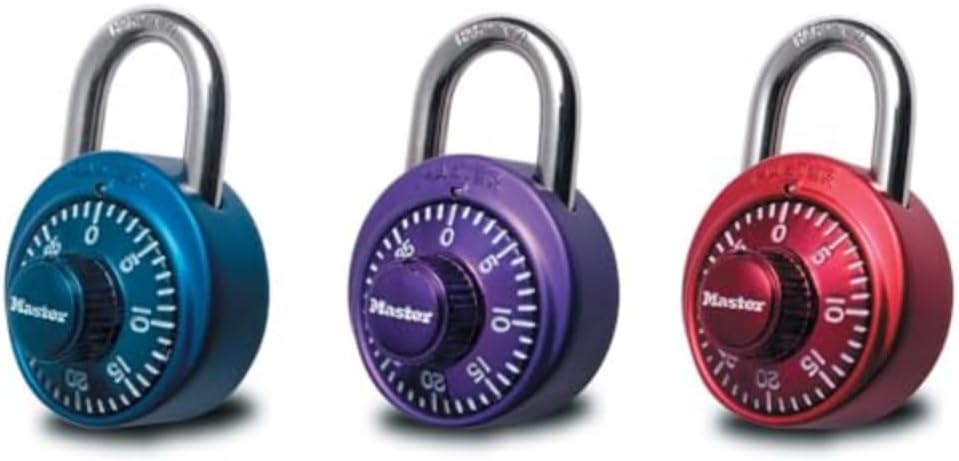 Master Lock 1530DCM Locker Lock Combination Padlock, 1 Count (Pack of 1) Colors May Vary