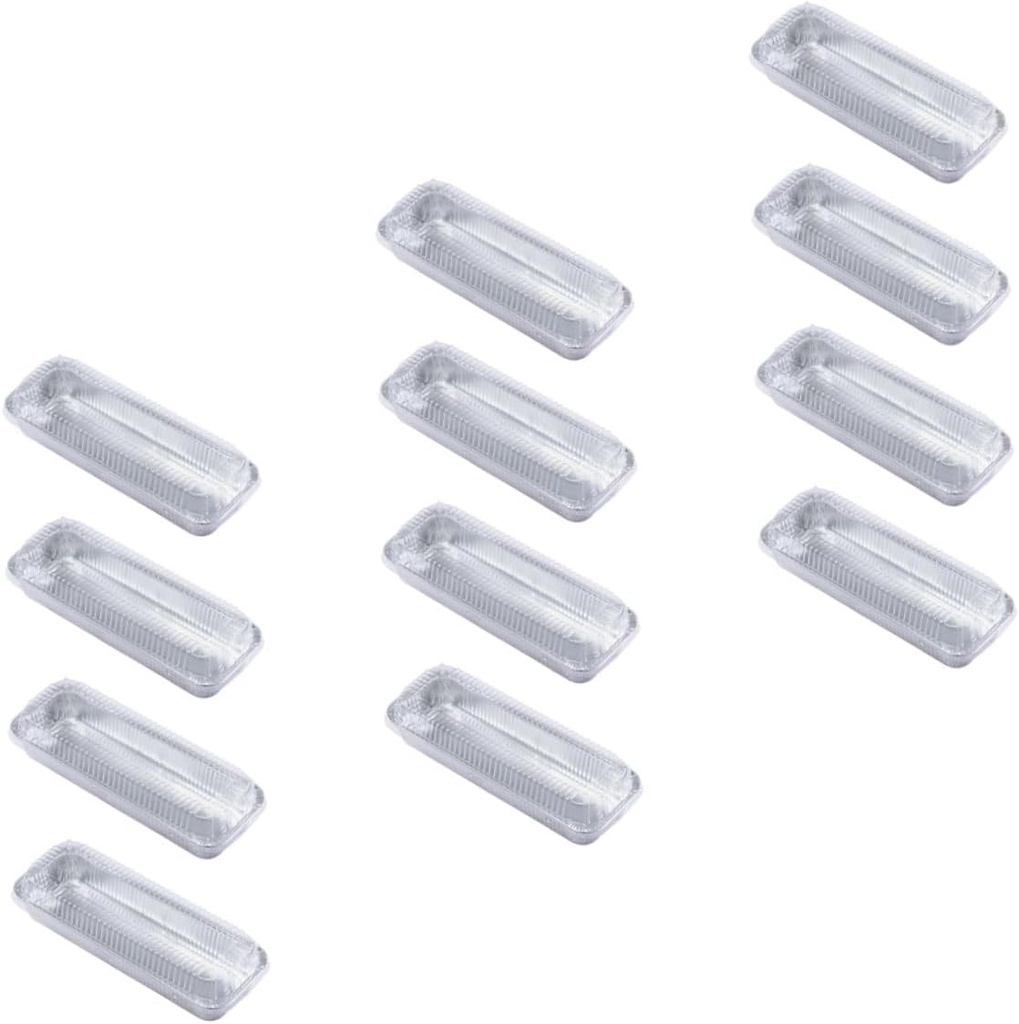 12pcs Aluminum Foil Boxes Bread Containers Box Lid for Take Out Grilling Accessories