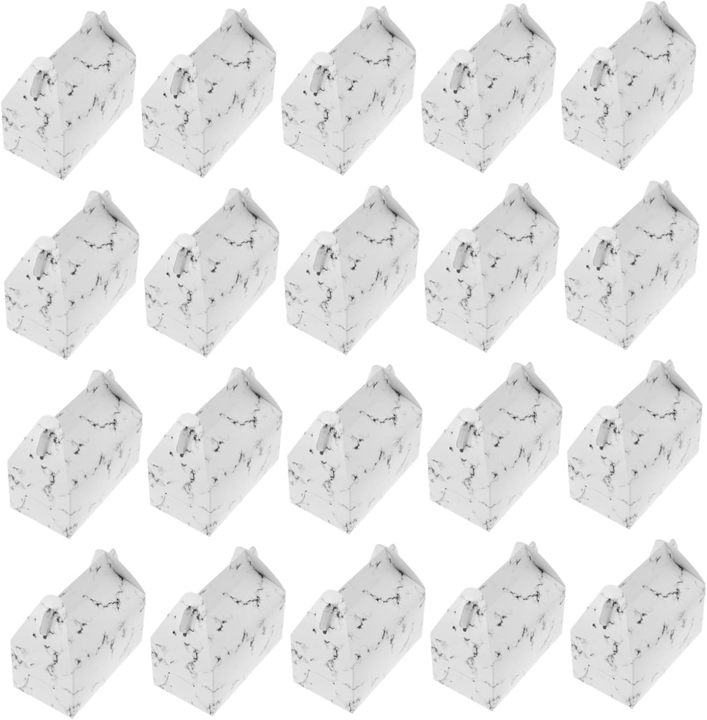 20pcs Portable Paper Cake Boxes for Tarts and Desserts Easy to Use Clean and Convenient Food Packaging Marble Pattern