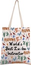 FEELMEM Z Dance Teacher Gift Instructor Gift World's Best Instructor Tote Bag Z Dance Teacher Appreciation