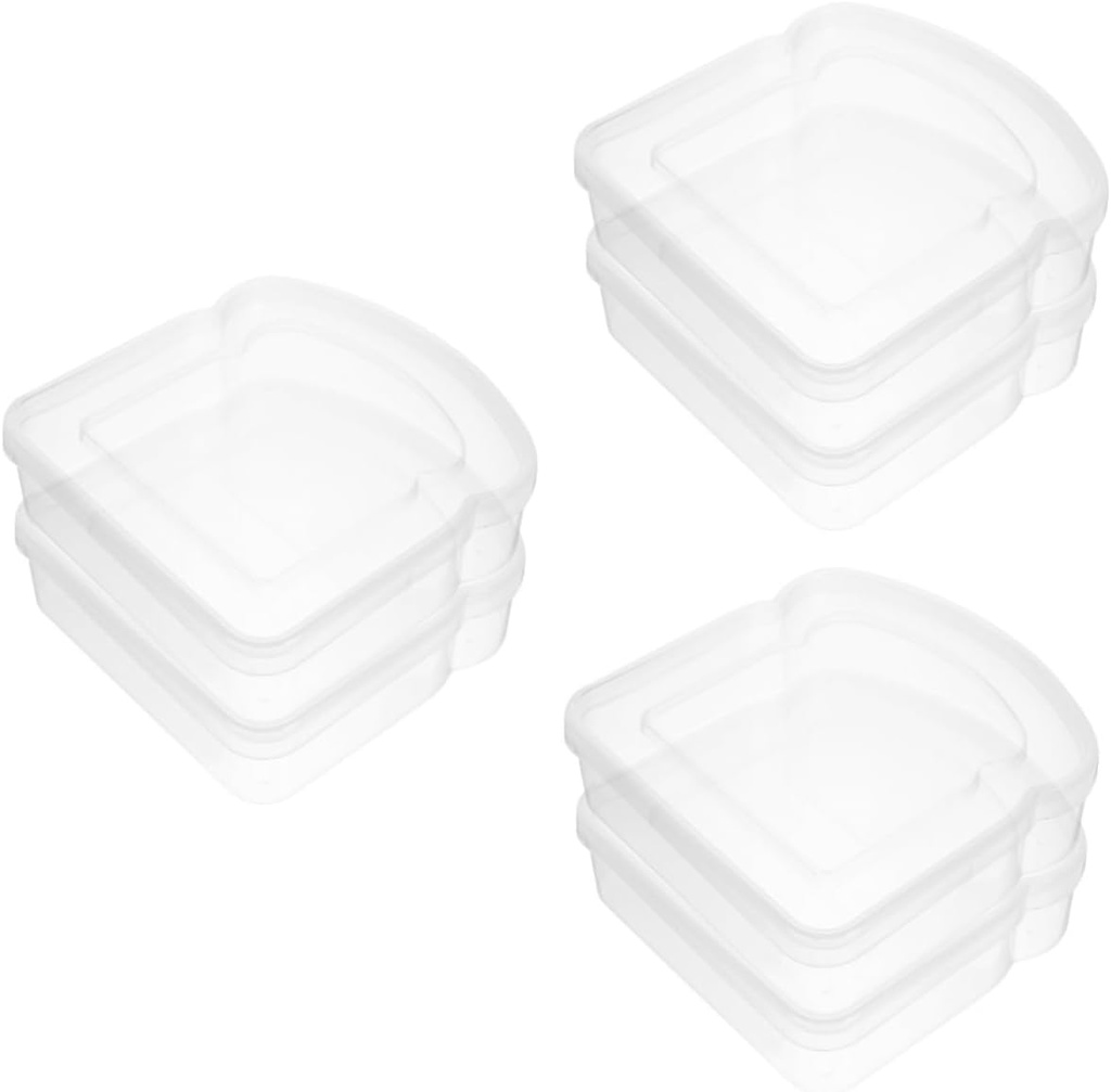 3sets Sandwich Containers for Adults Reusable Sandwich Storage Boxes Lids Airtight Bread Box for Outdoor Camping Party Picnic 2pcs*3
