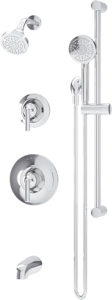 Birch HydroMersion Double Handle Tub and Shower Trim Kit with Hand Spray in Polished Chrome (Valve Not Included) - 599615TRM