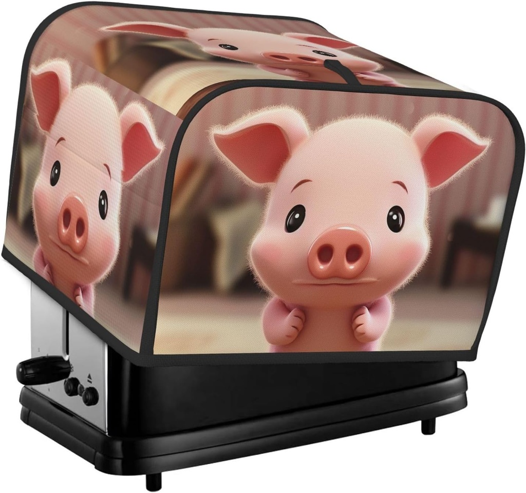 4 Slice Toaster Cover with Pocket Universal Size Toasters Dusts Covers Cute Animal Bread Machine Cover & Protection Bread Machine Protector Small Kitchen Appliance Covers