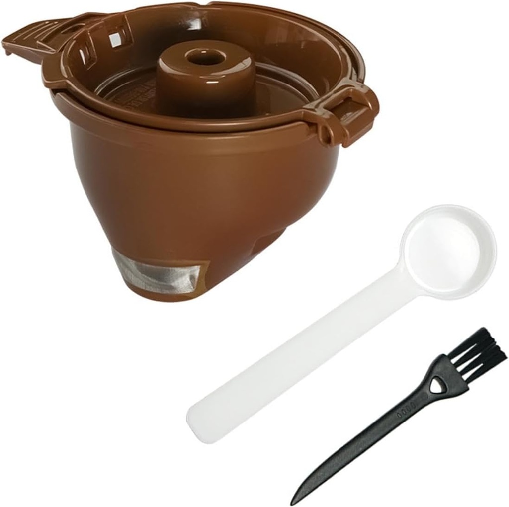 Single Serve Ground Coffee Brew Basket,Coffee Filter,Lightweight,with Spoon Brush Sturdy Holder for Coffee Maker Models