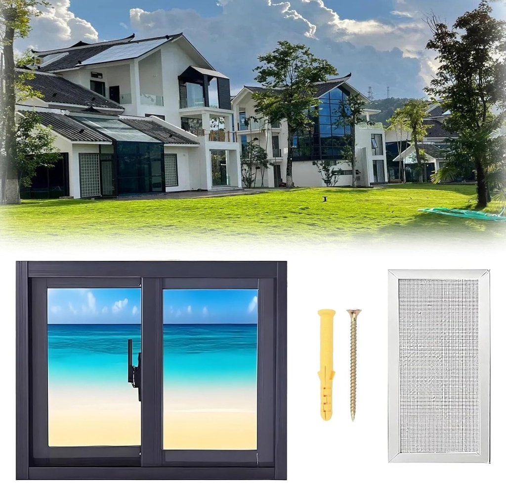 Basement Sliding Window with Screen, Aluminum Alloy Black/White, Mobile Home Windows Replacement, 20" 24" 28" 32" 36" 40" Household Transom Window for Chicken Coop Bathroom Garage(Black,27x13in)