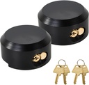 2 Pack Trailer Door Locks Keyed Alike Heavy Duty Hockey Puck Locks Reinforced Hidden Shackle Padlocks w/4 Keys Solid Steel Lock for Trailers Trucks Vans Shed Gates Garage