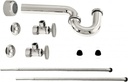 Westbrass D1538L-05 Pedestal Sink Lavatory Supply Line Kit with P-Trap and Round Handle Angle Stops, Polished Nickel