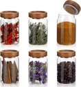Small Glass Jars with Airtight Lids Round Spice Jar Kitchen Storage Jars Seasoning Containers Bottle Glass Food Storage Canisters Jars for Coffee Cookie Liquid Pantry Organizers