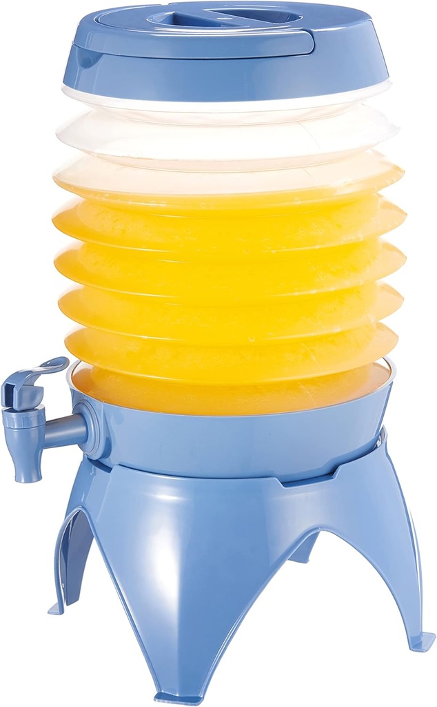 Drink Dispenser, Lemonade Juice Beverage Dispenser with Spigot for Outdoor Party, Portable, Collapsible, Clear, 5.5L