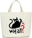 Funny Murderous Cat Lover Gifts Halloween Tote Bag, Black Cat Mom Gifts Halloween Party Favor, Aesthetics Tote Bag -46