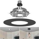 5" and 6" Recessed Can Light Conversion Kit, Fixture Upgrade, Pendant & Hanging Light, Ceiling Fan Compatible, 7¾ Inch Flat Steel Ceiling Medallion, Black Finish