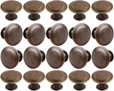 Pack of 20 Flat Round Mushroom Shape Drawer Pulls Anique Broze Furniture Cupboard Zinc Alloy Dresser Knobs Door Window Pull Handles Cabinet Hardware for Closet Wardrobe Pulls with Screws