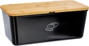 Kesper Bread Box with Lid, Wood, Black, 34 x 18 x 14 cm