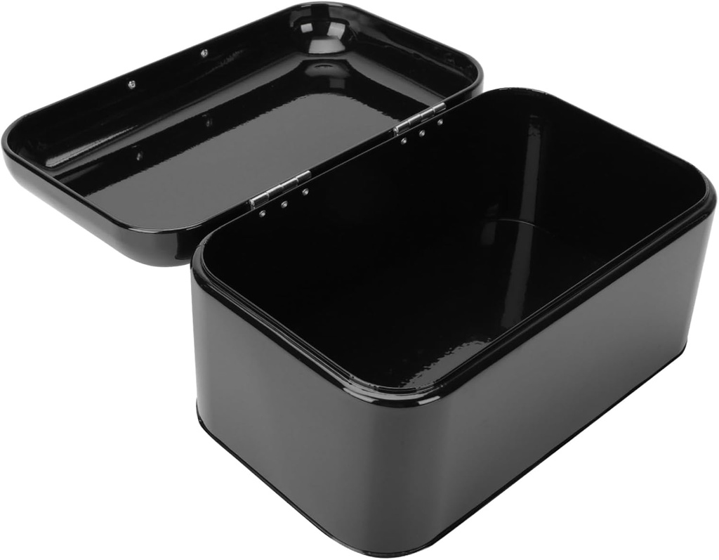 Mikinona 1pc Bread Box for Kitchen Storage Multi-functional Container for Fresh Food Retro Black Design for Home Bakery Shop