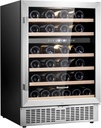 Honeywell 46 Bottle Dual Zone Compressor Wine Cooler Refrigerator, Large Freestanding Wine Cellar For Red, White, Champagne or Sparkling Wine, Digital Temperature Control, Stainless Steel