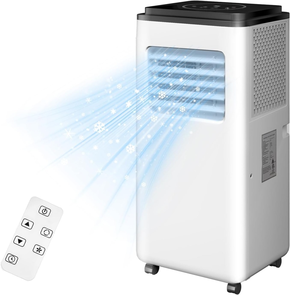 YUEWO Portable Air Conditioners Cools Up To 500 Sq.ft, Portable AC Unit Built-in Cool, Dehumidifier, Fan Modes, Room Air Conditioner with Remote/Installation Kits, White