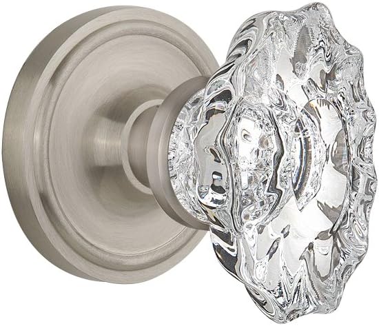 Nostalgic Warehouse Classic Rosette with Chateau Door Knob, Single Dummy, Satin Nickel
